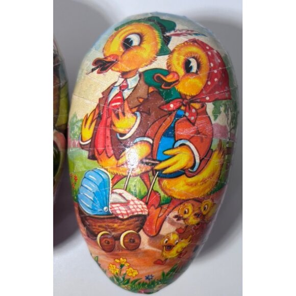 Vintage West Germany Hand Painted Paper Mache Nestler Easter Cat Moped Lot 3 - Picture 4 of 12